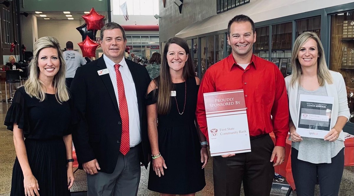 Thank you to First State Community Bank for sponsoring lunch at our IgnitED professional development event last week! Our community partners make our school a great place! #JR2Proud #Ignited21