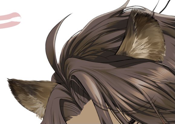 animal ears 1boy male focus brown hair solo white background ahoge  illustration images