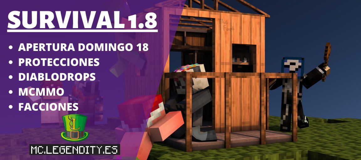 LegendityES's tweet image. ¡ATENCIÓN! Este domingo día 18 de julio abriremos el nuevo Survival 1.8

IP ➡️ mc.legendity.es