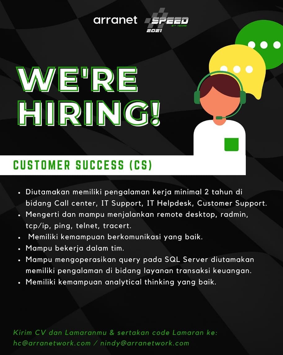 تويتر Lowongan Kerja It Programmer Developer على تويتر Hi Jobseekers We Are Hiring Full Time Customer Success Lets Join Us Send Your Cv To Hc Arranetwork Com With The Subject Full