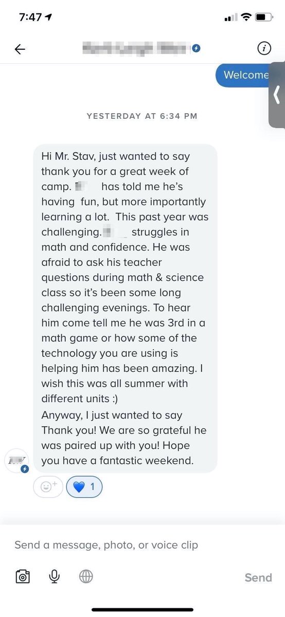 The power of our words! Parents you have the ability to encourage, strengthen, and empower us teachers with a simple text! #ThankYou to this parent who sent this random text after week 1 of the @DDSBKto8 Summer #MathCamp! These words are better than a gift card!