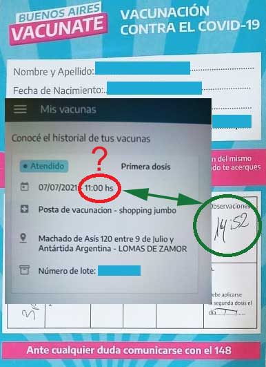 AbogaciaD's tweet photo. ⚠️Ojalá veas este #mensaje a tiempo:
❌NO TE VACUNES sin constatar médico y ambulancia en el vacunatorio.
📅El 07/07/21 fui a vacunarme @saludbap
14:22 Tomé #foto haciendo fila 
14:40 Indicaron recibiría "x" #vacuna
14:52 Me vacunaron con "y"
Segundos después #anafilaxia https://t.co/6LV6W35b5I