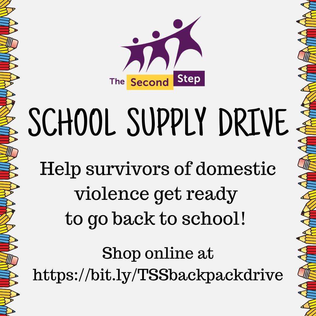Backpack drive is BACK! 🎒🍎Each year The Second Step helps over 100 child survivors of domestic violence start the school year off right - this year is especially important as kids venture back to in-person learning. We need your help! Shop our Wish List: bit.ly/TSSbackpackdri…