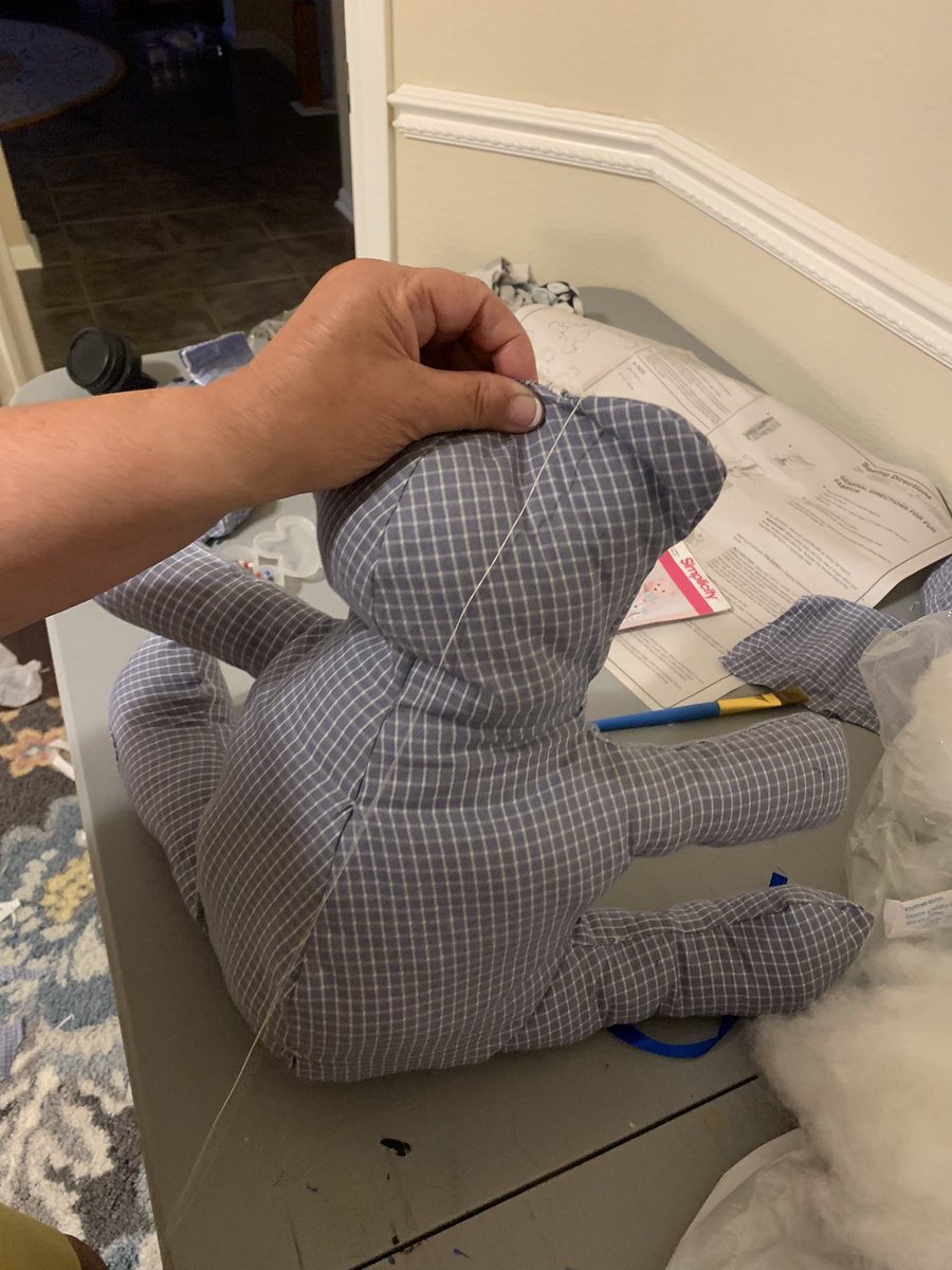 BRamirez1223's tweet image. Because my focus  this year was to #create2021 . I created my  first #memorybearkeepsake using my father in law ‘s shirt who passed in 2012 .