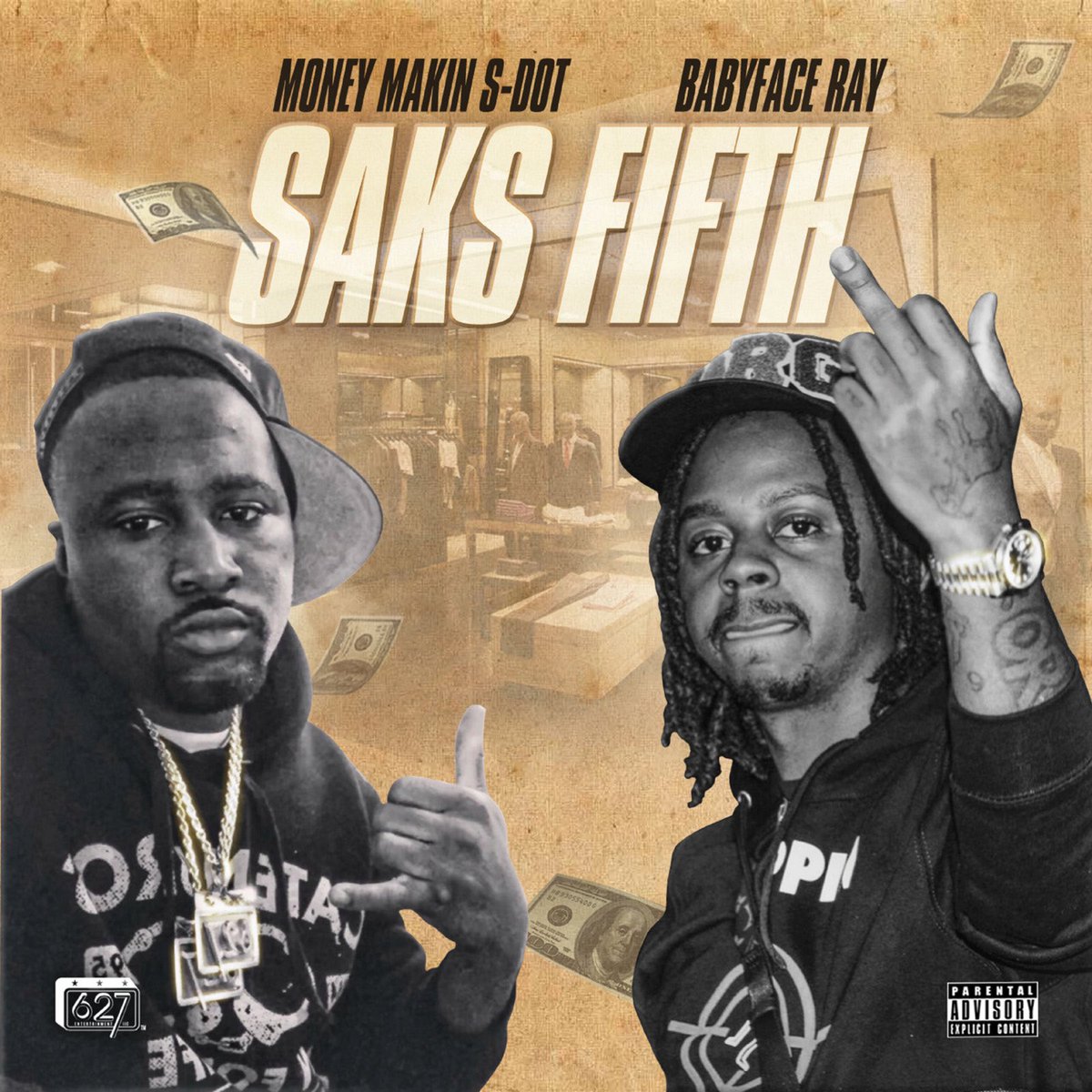 VirDiKO's tweet photo. 627 Entertainment LLC presents #NewMusic by Money Makin S-Dot ft. Babyface Ray titled "Saks Fifth" produced by (click-listen-watch-share) https://t.co/QqUiCF9lqR @VirDiKO @sdot627 https://t.co/jMhksyGUKg