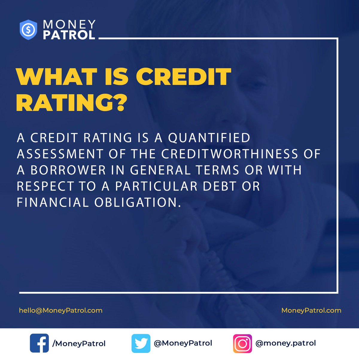 Information: 

What Is Credit Rating?

A credit rating is a quantified assessment of the creditworthiness of a borrower in general terms or with respect to a particular debt or financial obligation.

#MoneyPatrol #MoneyPatrolBudget #PersonalFinance #Budgeting #moneyaffirmations