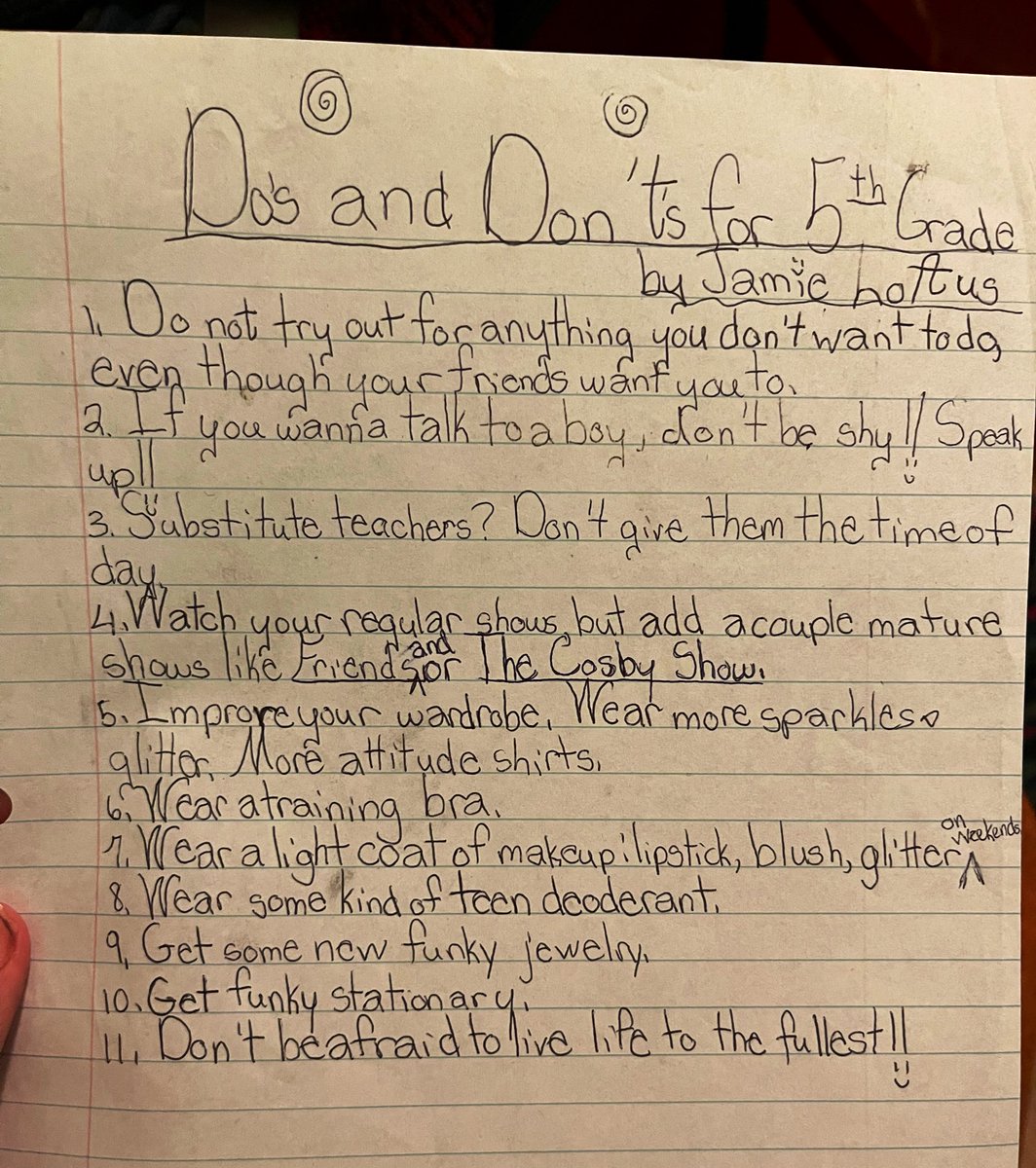 jamieloftusHELP's tweet image. in case anyone is starting fifth grade soon, this might help