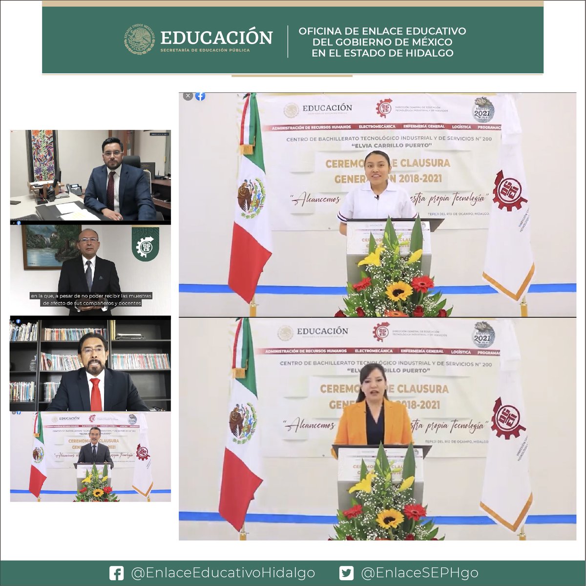 EnlaceSEPHgo's tweet photo. Deseando el mejor de los éxitos, @Jesusls2020, Titular de esta oficina participó en la Ceremonia de Graduación y Clausura del Ciclo Escolar 2020-2021 del @cbtis200, deseamos que este sea el primero de muchos logros. 
#FelicidadesGraduados #DGETI https://t.co/jmlsUBiw8K