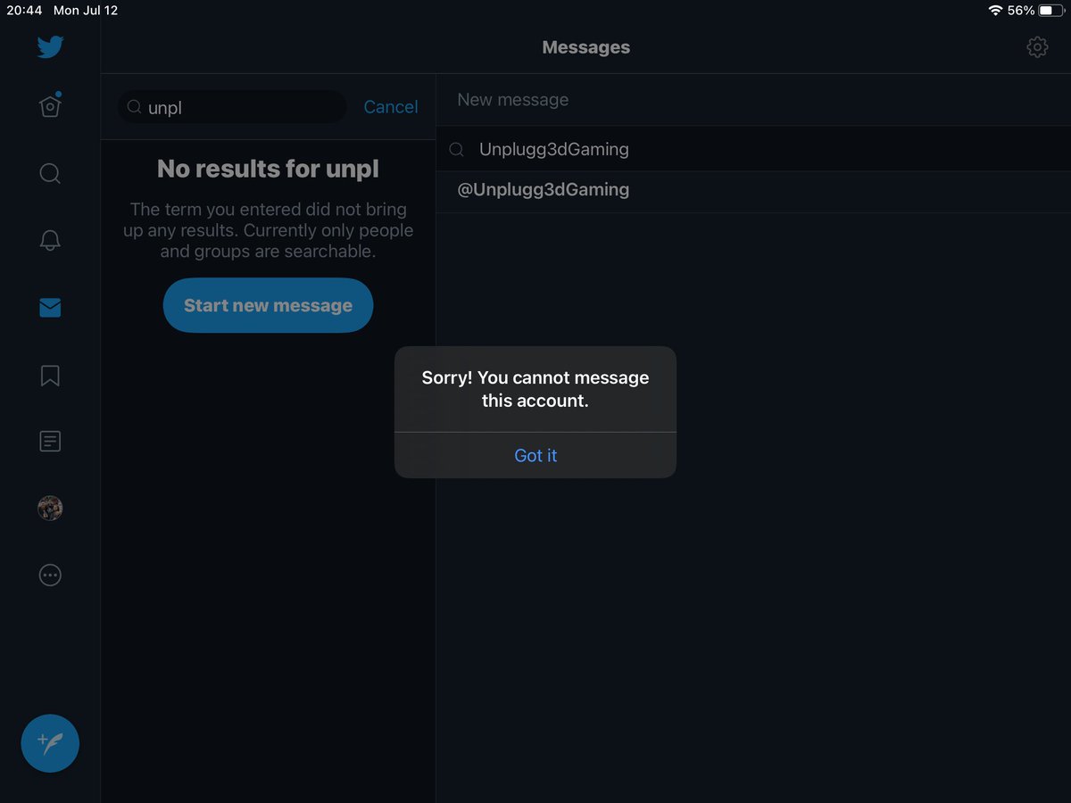 EMTJoker's tweet photo. @Unplugg3dGaming @jokersbaby10131 Neither @jokersbaby10131 or I can DM. We keep getting this message https://t.co/UxBbBw6Znz