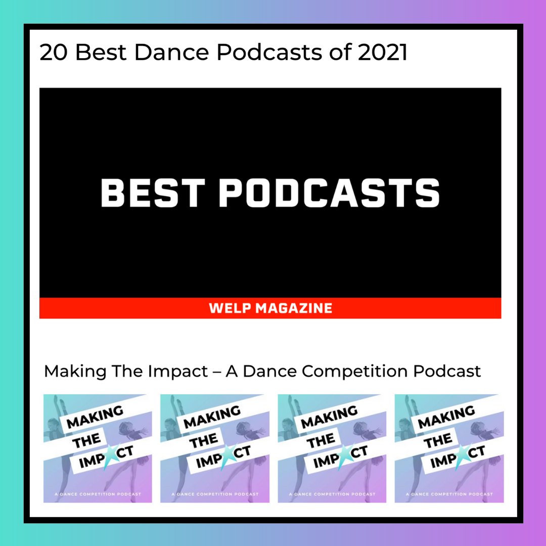 IDAadjudicators's tweet photo. 🎙Making The Impact - A Dance Competition Podcast was nominated as a Top Dance Podcast by Welp Magazine! 🌟 #MakingTheImpact 

View the feature here: https://t.co/xDw75c0PZT https://t.co/Nc5xx7h4yF