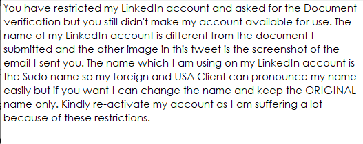 Alex_iGex's tweet photo. @LinkedInHelp Need URGENT assistance. 

Please DM Me so I can share my profile link.

@LinkedIn @LinkedInMktg @linkedinselling @LinkedInIndia https://t.co/mOl0l5HwIh