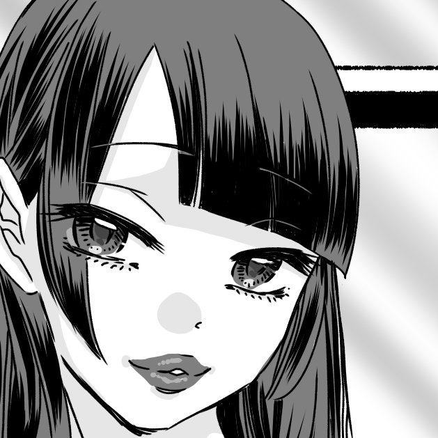 趣味絵を一旦我慢してえつーちおねえさんのイラスト仕事。アナログで描くのに近い筆描きテイストで進行。 