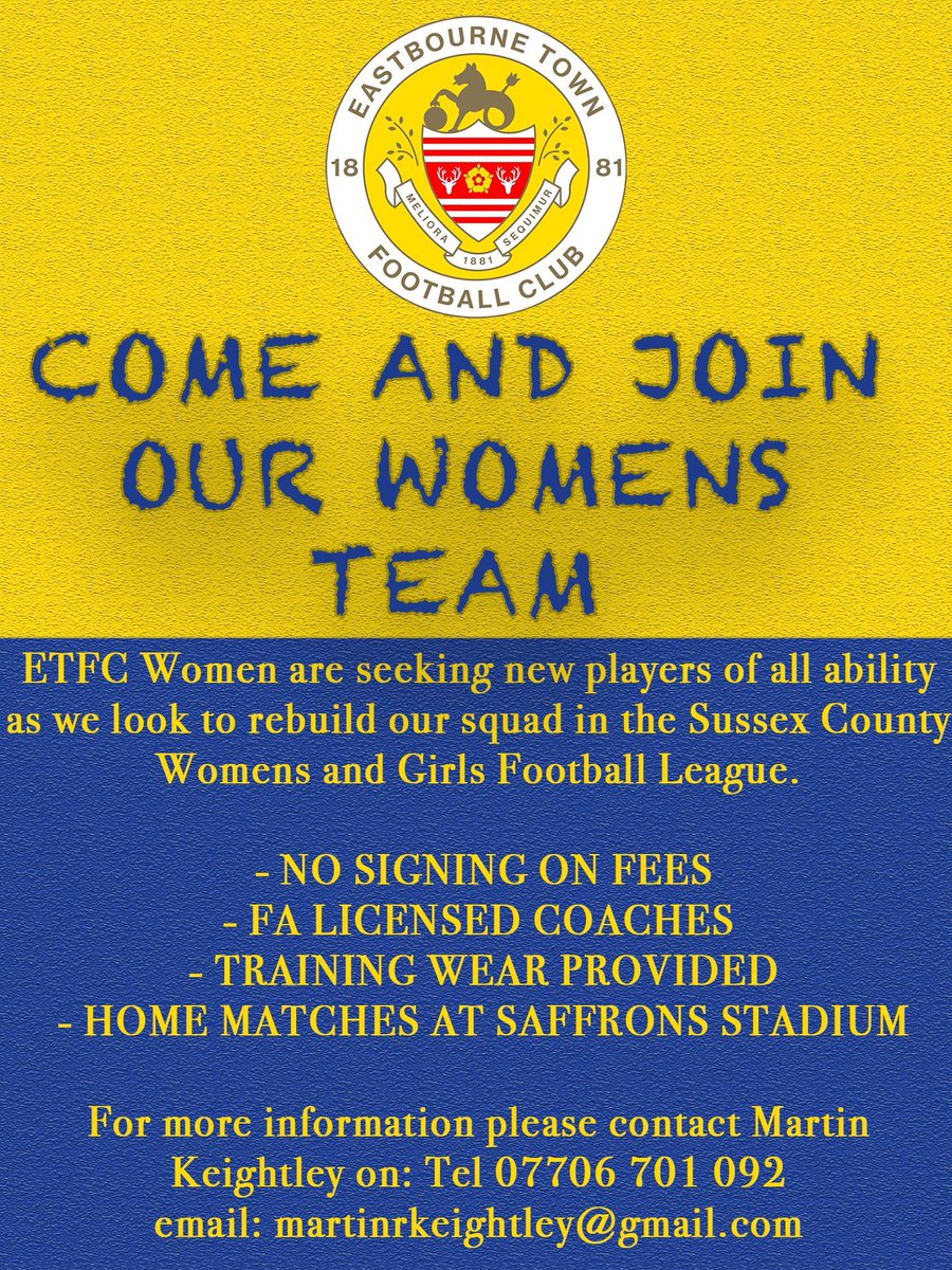 We are still interested in meeting new players who would like a fresh challenge for the coming season. Training tonight @ 1900. Hampden Park behind the cafe. Come on down, meet the squad and join the session #wearetown
