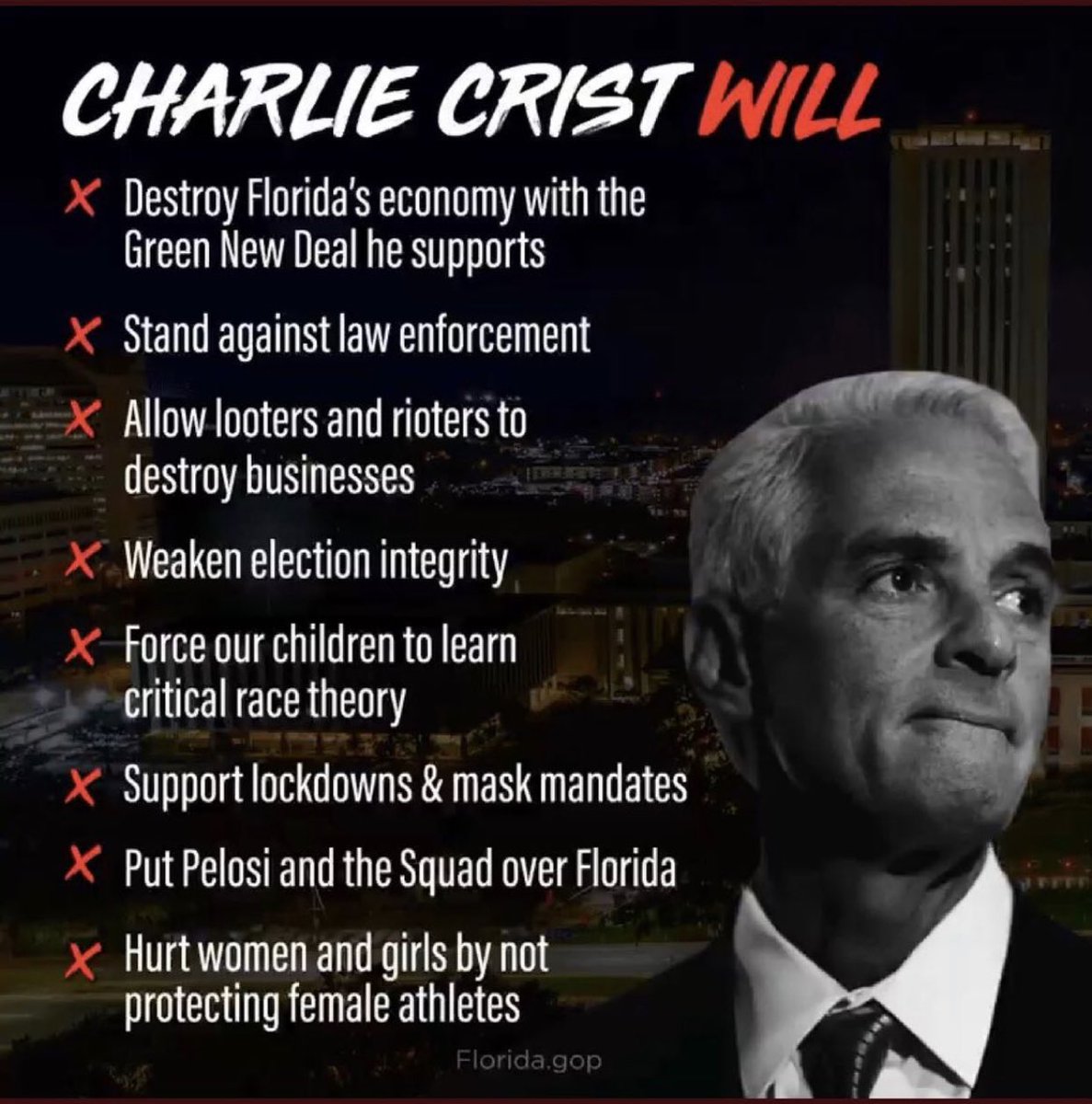 Charlie Crist on Twitter: "Retweet if you want to defeat @GovRonDeSantis so  we can build a Florida for All!" / Twitter