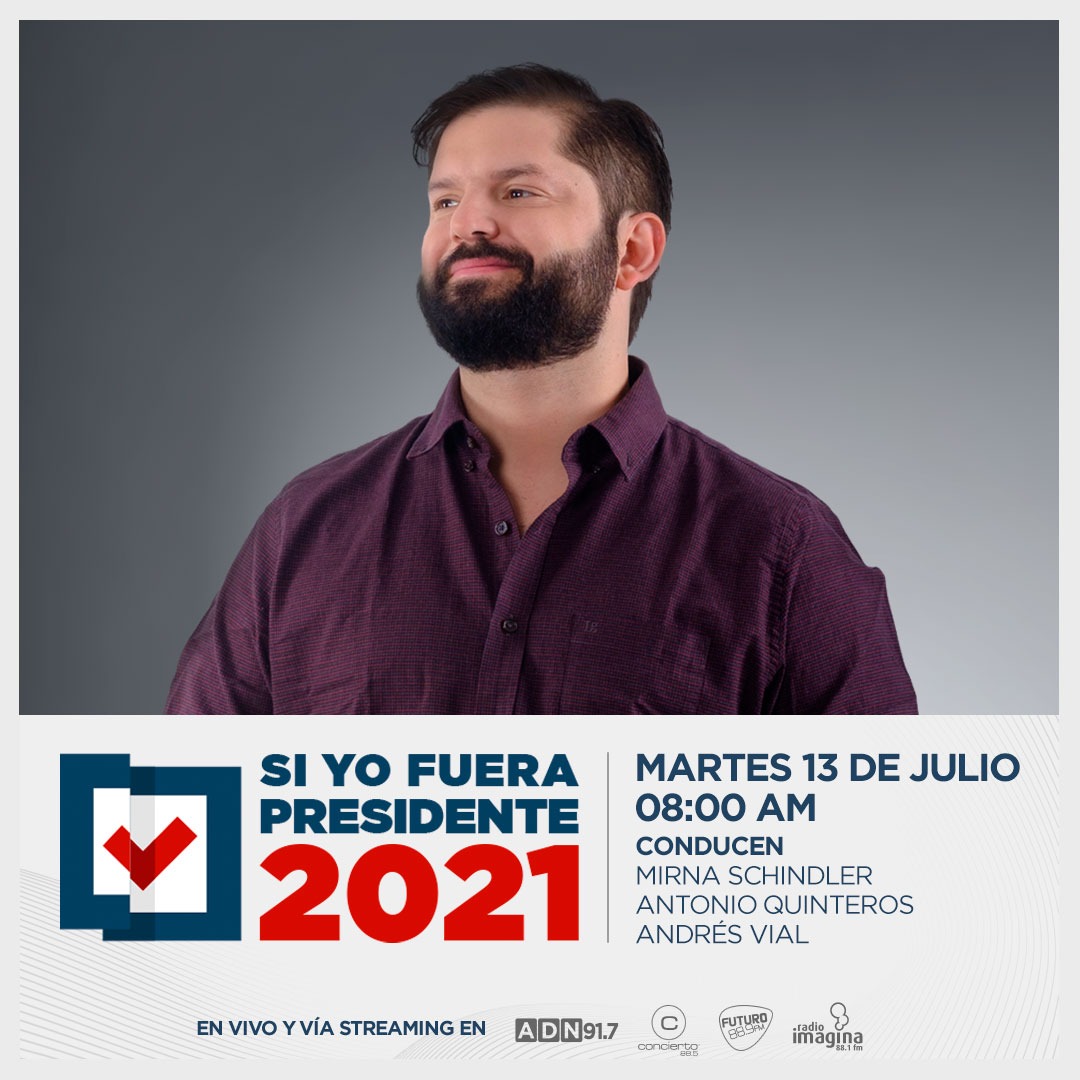 📻🎙 No te pierdas este martes desde las 8:00 AM #SiYoFueraPresidente 🗳 en el que entrevistaremos al candidato presidencial por el Frente Amplio, Gabriel Boric 👉 bit.ly/3ebbHB4