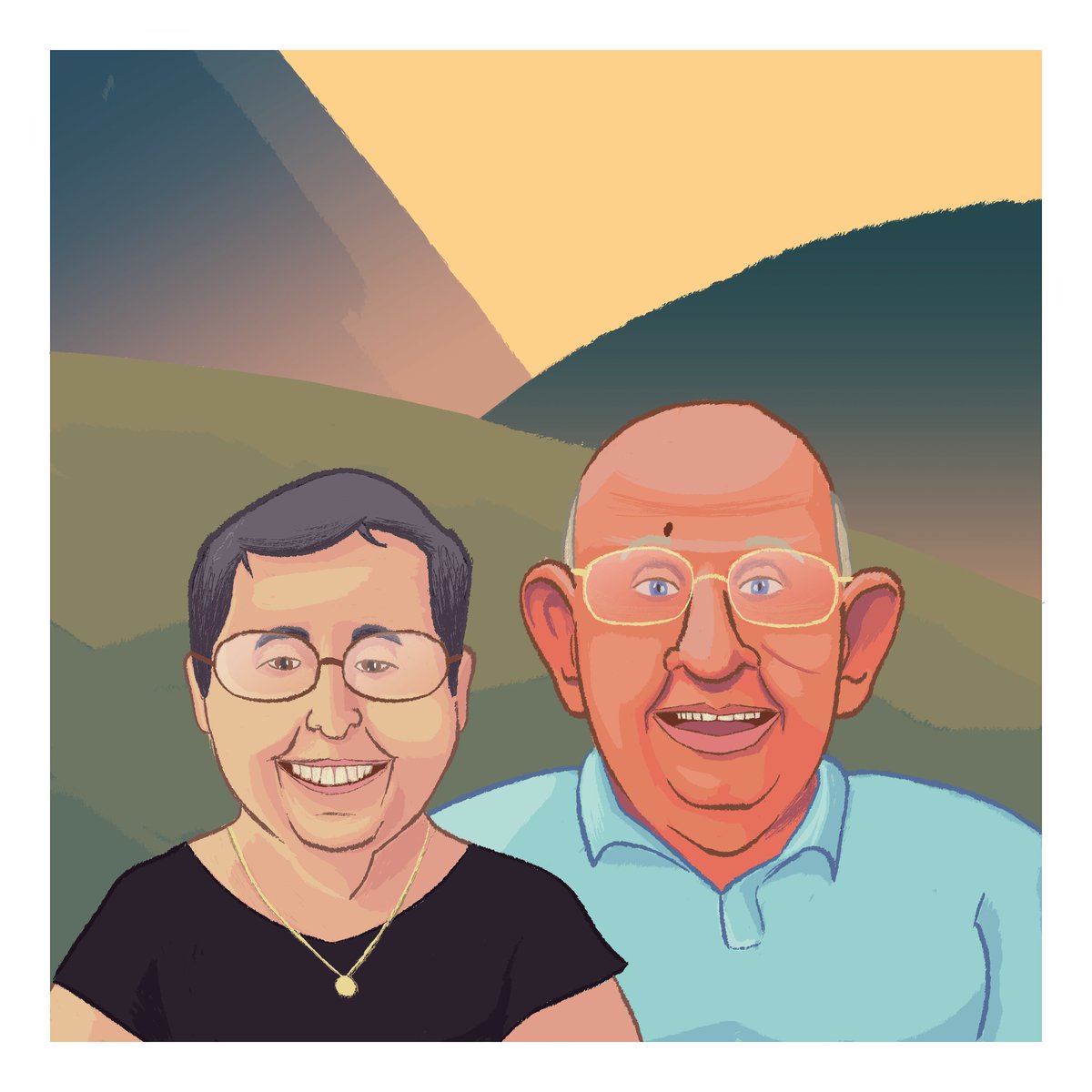 A portrait of my grandparents. #illustration #digitalart