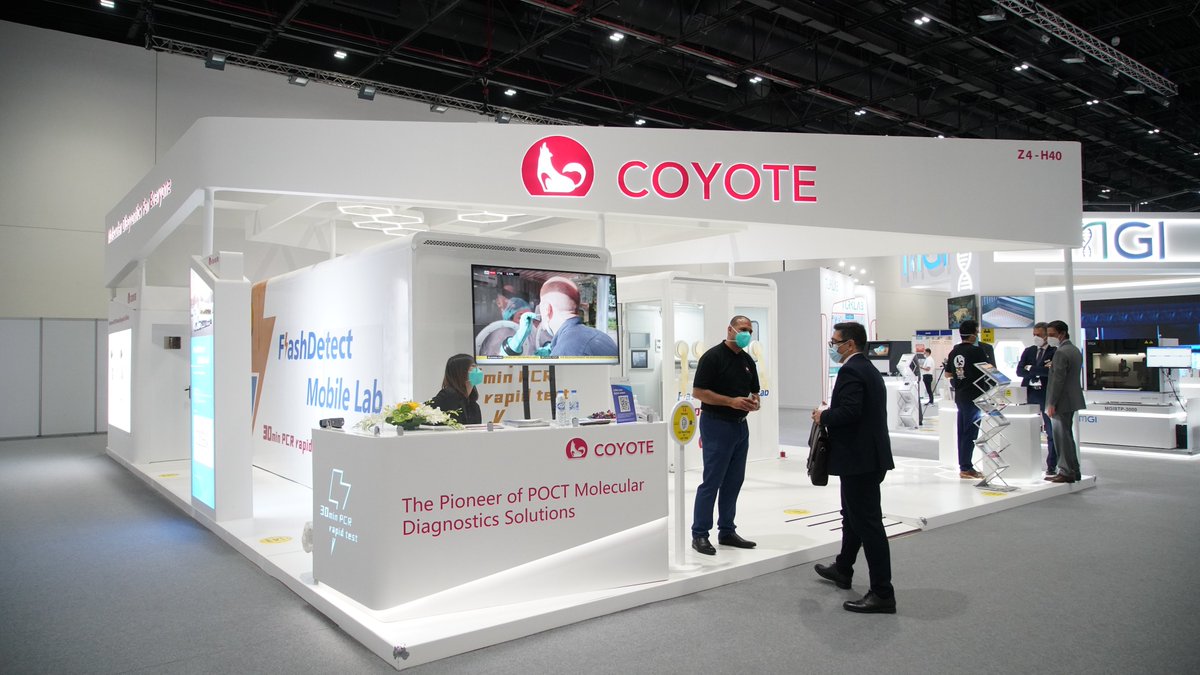 coyote_bio's tweet photo. In MEDLAB exhibition, Coyote introduced the Mobile Lab that adopts the integrated design of the "P2 bio-safety+vehicle-mounted” feature for its “onsite, instant and mobile” test method, 10,000+ daily test capability, and its integrated all-in-one operating platform. https://t.co/s70vHgcy6H