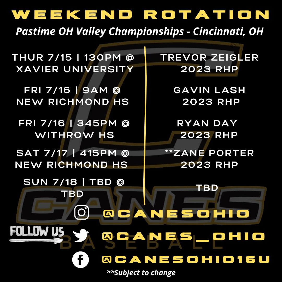 Wknd arms 👊🏼

#CanesBB #CanesOhio #CaneGang <a href="/PastimeBaseball/">Pastime Tournaments</a>