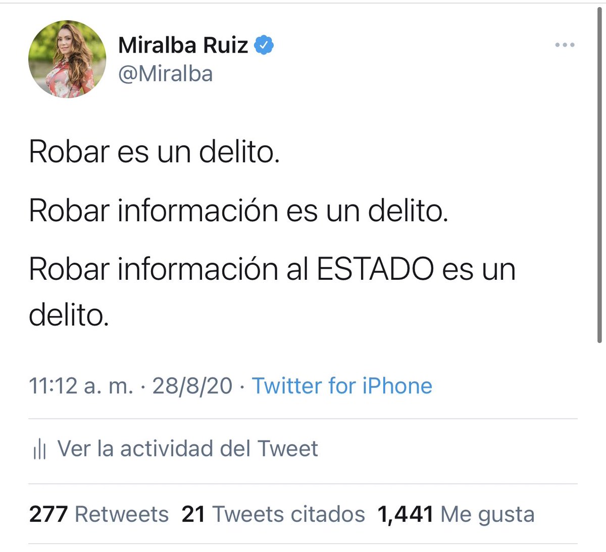 Miralba's tweet photo. Amable recordatorio. https://t.co/7c4YUF9bU3
