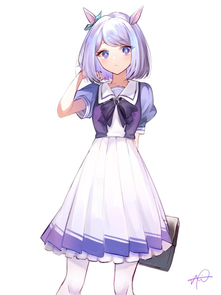 mejiro mcqueen (umamusume) 1girl solo animal ears horse ears skirt tracen school uniform school uniform  illustration images