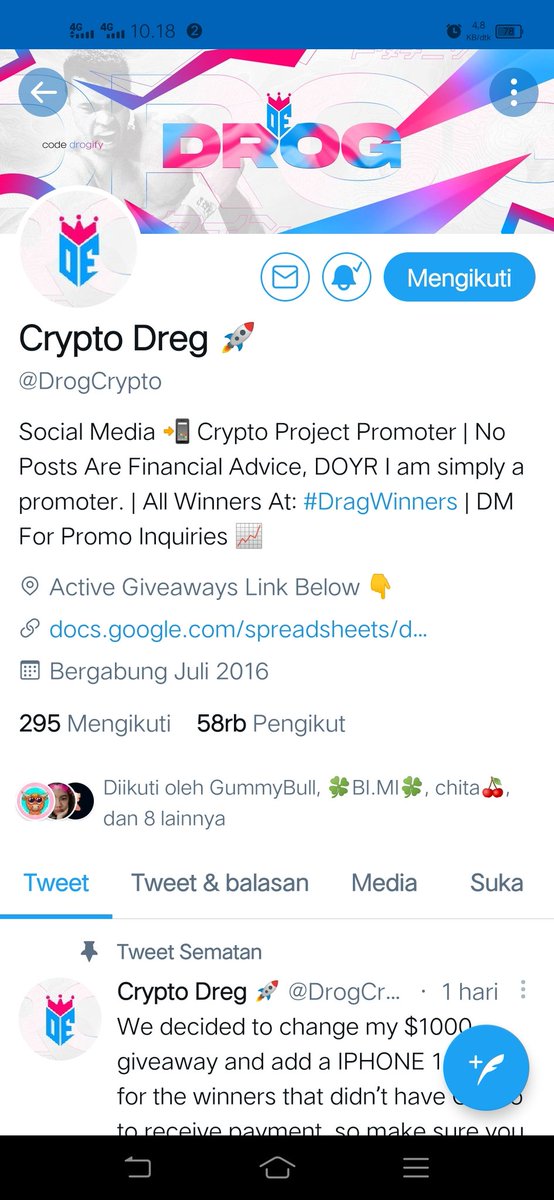 masbud77's tweet photo. @Bang_Garr @DrogCrypto Sip semoga dapat https://t.co/yPfMc1ozjy