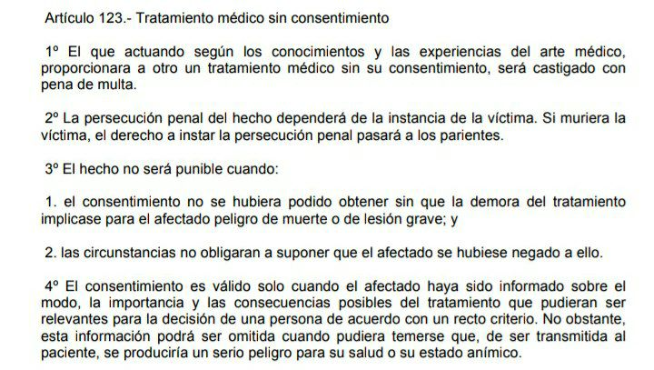 CODIGO PENAL paraguayo deja en claro que NADIE puede recibir tratamiento médico sin conocimiento bajo pena de MULTA. Ojo!!!! Los empleadores que quieran obligar, pueden ser sancionados!!!