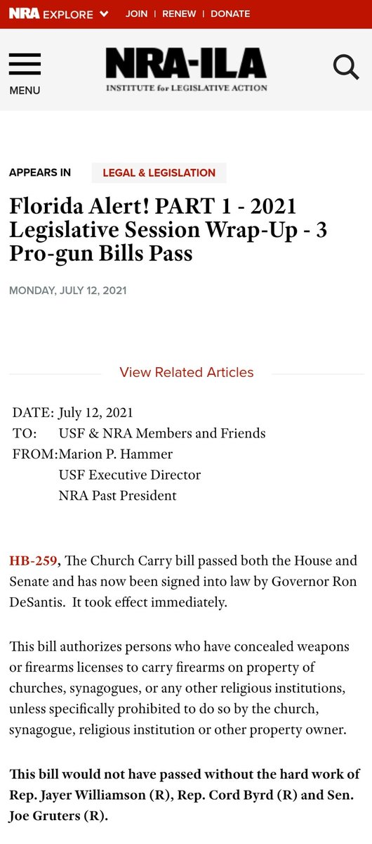 gal_suburban's tweet photo. #FloridaSwamp Updates from the NRA
*b/c if course the FLGOP makes them very happy*
DATE: July 12, 2021
TO: USF & #NRA Members and Friends
FROM: Marion P. Hammer, USF Executive Director, NRA Past President
#FUnra https://t.co/VLtjuqBHHP