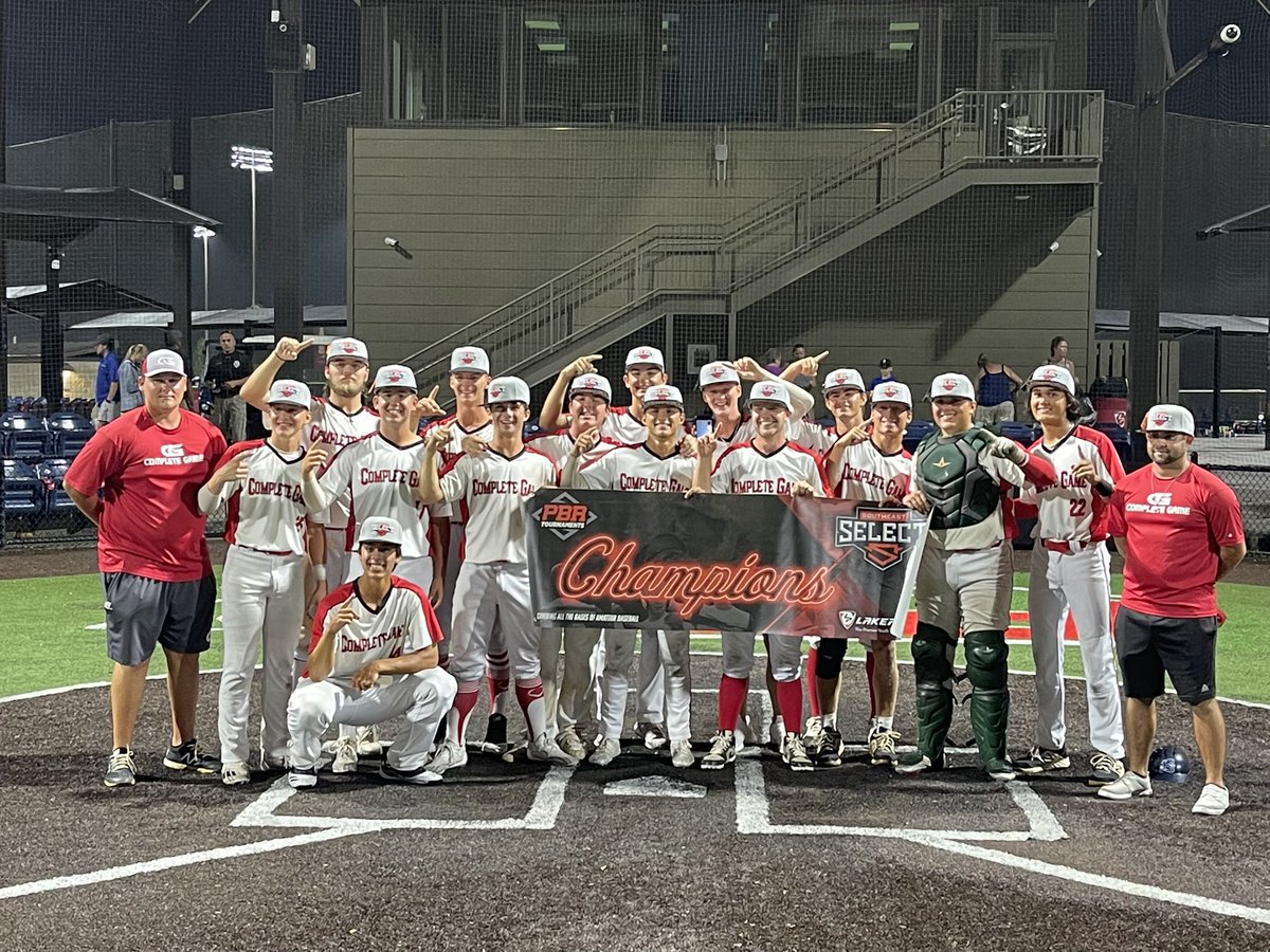Complete_Game_'s tweet photo. Congratulations Complete Game 17U PBR southeast select Champions! 
CG 17U went 8-0 on the tournament! @PBRGeorgia @LakePointSports Very proud of this group and their grit and fight throughout the tourney. https://t.co/fbgZ4v1u7x