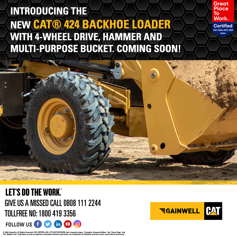 gainwellcat's tweet photo. Introducing the New CAT® 424 Backhoe Loader with 4-wheel drive, hammer and multi-purpose bucket.
Coming Soon!
To know more please call us on our toll free no. 18004193356.
#Gainwell #Caterpillar #424Backhoeloader #Backhoeloader #ComingSoon #CATBackhoeLoader #NewProductLaunch https://t.co/zuLBElBbki