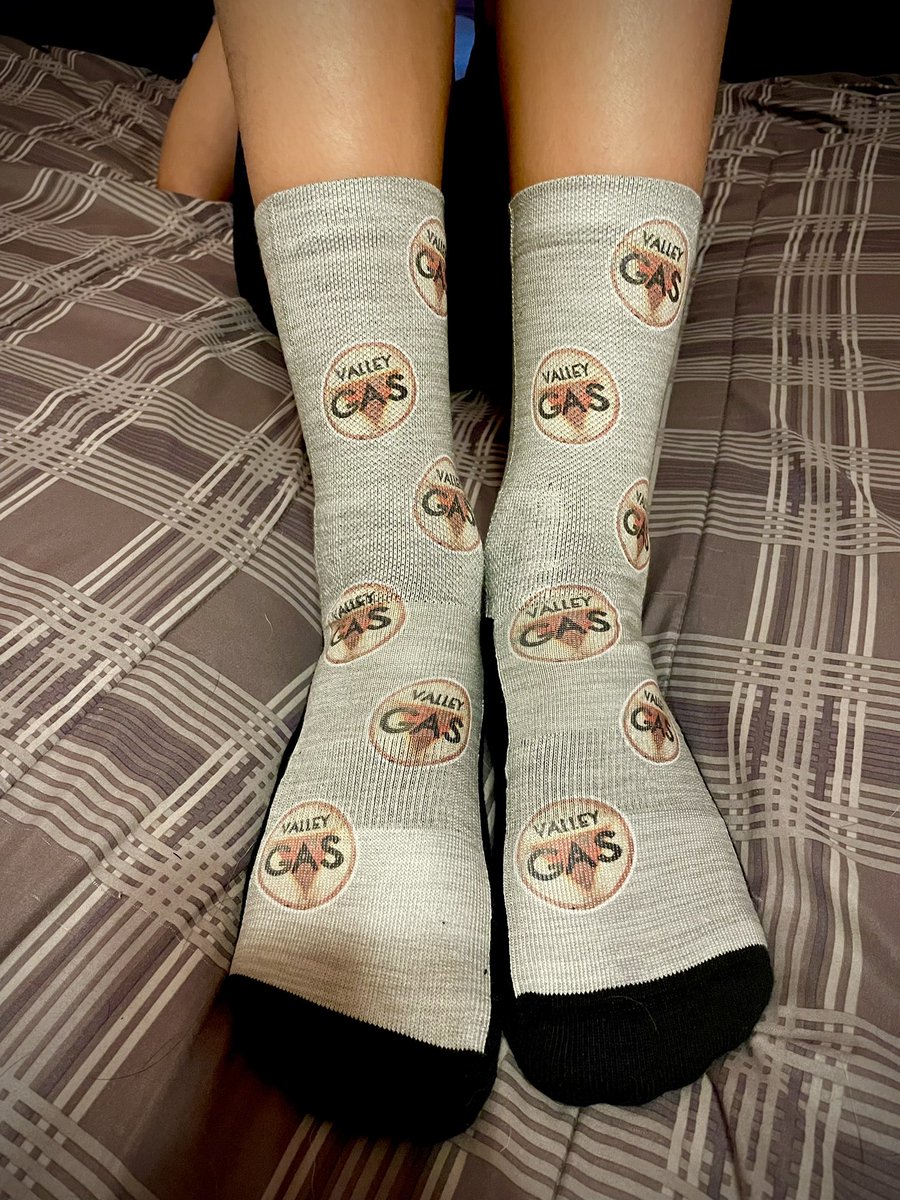 CadeDortch's tweet photo. I really thought there was no way y’all would guess my Valley Gas socks but you all know me better than I thought. Here they are in all their gas glory. #ValleyGas #Hearties #IGotGas…Socks https://t.co/1g8NhJs3J4