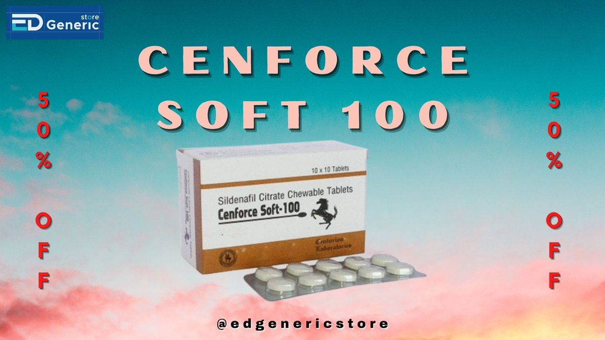 EdHealthPost1's tweet photo. #Cenforce100soft is a generic product to not only improve sexual health but also improve interest in sexual and romantic activity between both partners. #cenforce #ed #Erectiledysfunction #treatment #health #men #MensHealth https://t.co/JJVZM0yNZX
