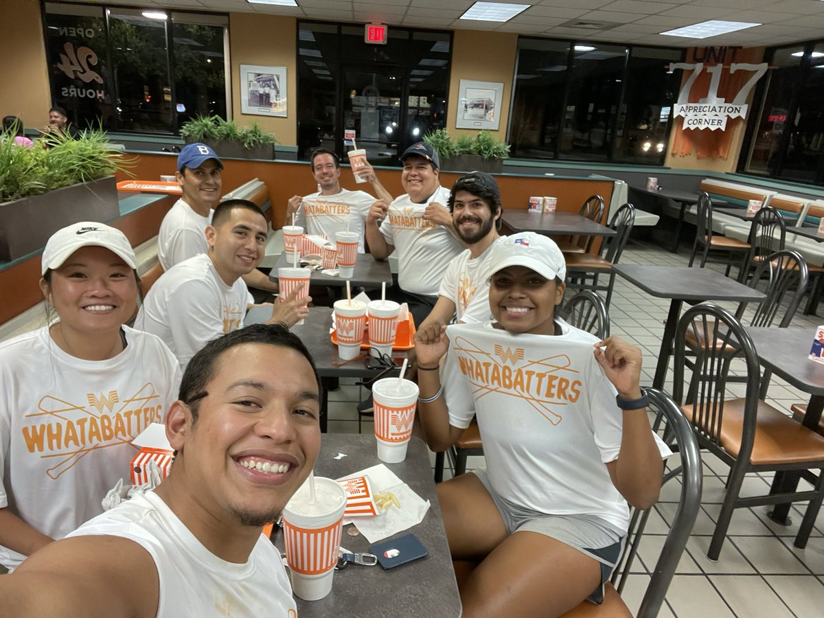 Only one way the WHATABATTERS celebrate W’s… at the one and only @Whataburger #whatawin