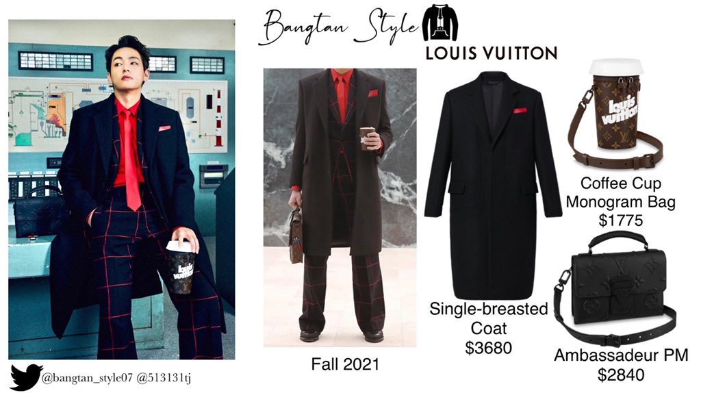 Bangtan Style⁷ (slow) on X: Twitter Post 210713 Taehyung wears Louis  Vuitton Fall 2021 Menswear. #V #BTS @BTS_twt @LouisVuitton   / X