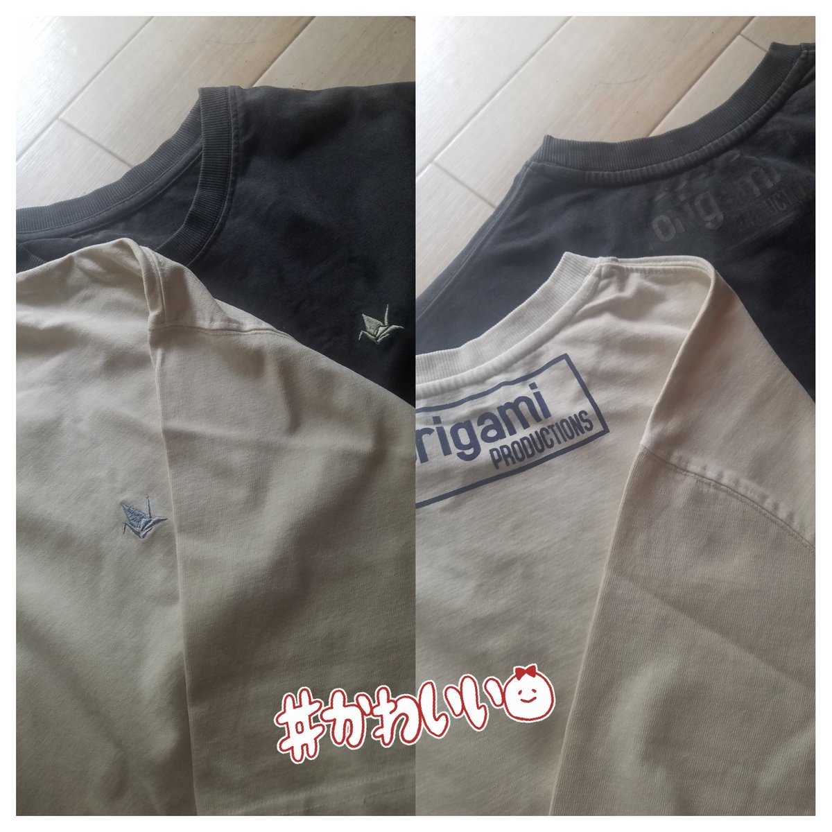Asako39020518's tweet photo. ( *´艸)にやにや
うちにも届きましたorigami T♪
鶴さんマークの刺繍もしっかりしていて、どっちの色もかわいい!
#origamiPRODUCTIONS
#origamiT https://t.co/4iGPJHsb24