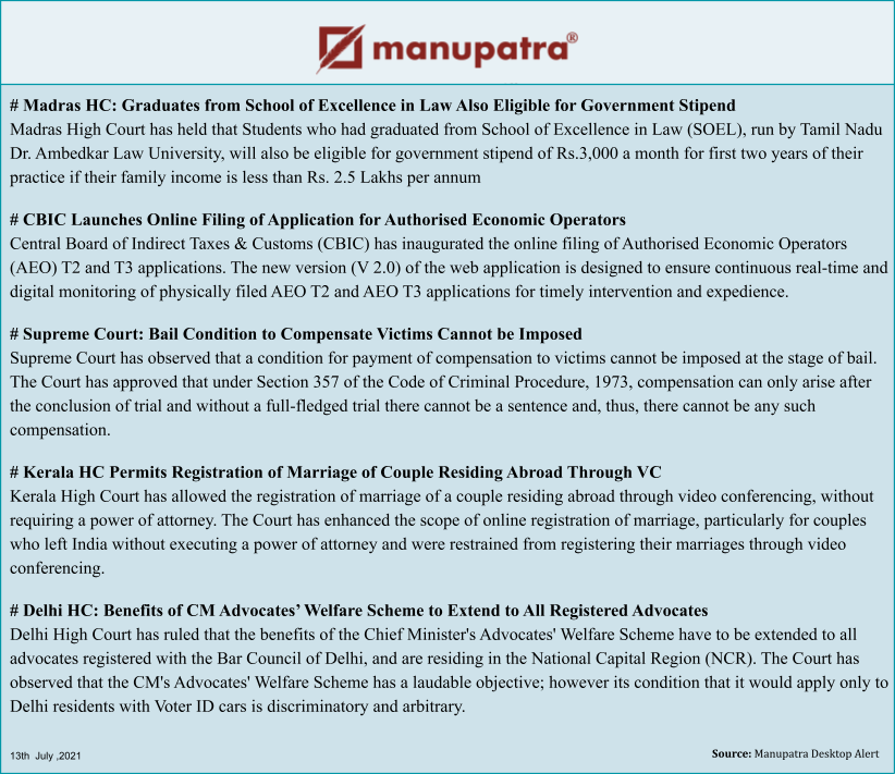 manupatrainfo's tweet photo. #manupatra #news #updates #newsupdates #indianlaws #law #legal #latest #newsalert #lawtech #legaltech #lawtechnology #madrashighcourt #CBIC #AEO #supremecourt #keralahighcourt #delhihighcourt https://t.co/ZiF8rVGXuT