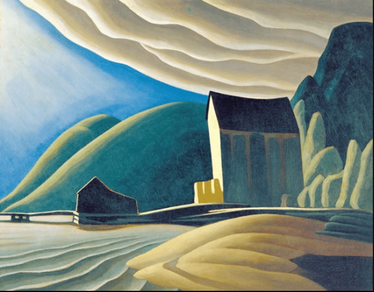 Light- and colour-filled images of outback Canada, 100 years ago, by painters associated with the ‘Group of Seven’ ~ Frederick Varley’s ‘Stormy Weather, Georgian Bay’ / JEH MacDonald’s ‘Falls, Montreal River’ / Lawren Harris, ‘Ice house, Lake Superior’