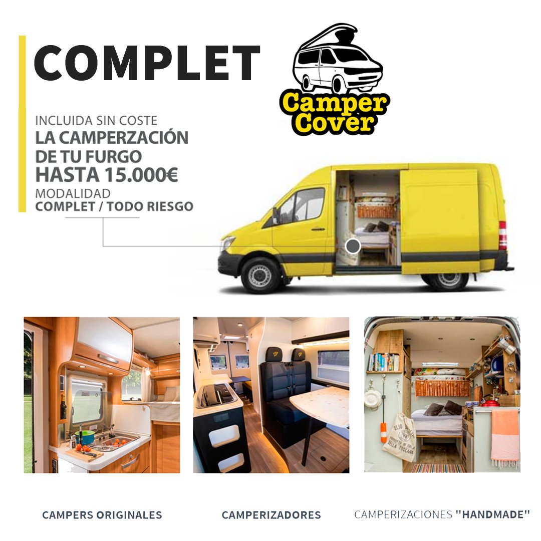 En Campercover sabemos el trabajo e ilusión que es camperizarte tu propia furgoneta, hacerla tu hogar, a tu gusto... 

Por este motivo tenemos el seguro COMPLET que te cubre también las camperizaciones hechas a medida.

Más información en:  campercover.es
