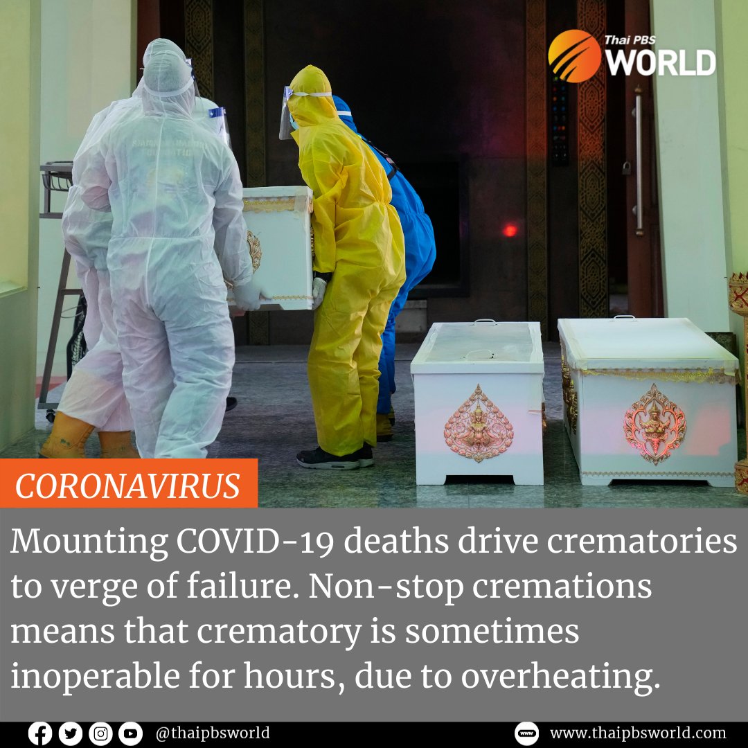 ThaiPBSWorld's tweet photo. The crematory at Rat Prakong Tham temple in NonthaBuri province is now overheated and the temple is trying to build the backup crematory as quickly as possible. The temple has organized over a hundred funerals, for free, around the clock, since May.

https://t.co/5in0HIKR5Z https://t.co/Q6EDGUTKFh