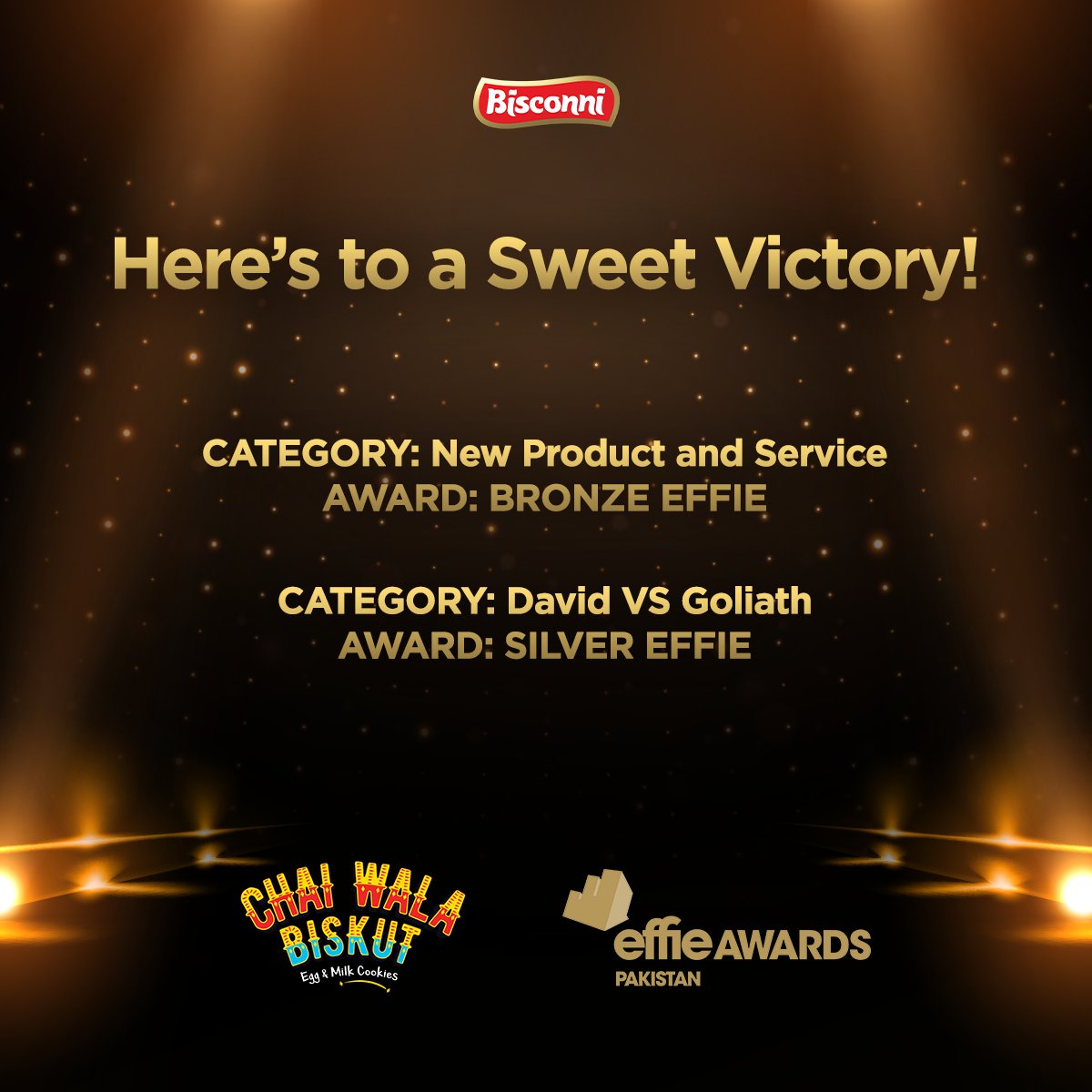 Truly humbled and honored to have received an Effie awards in 2 categories for Chai Wala Biskut.
The whole team have put in relentless efforts and contributions in making Chai Wala Biskut a huge hit! 
#EffieAwards2021 #Bisconni #ChaiWalaBiskut