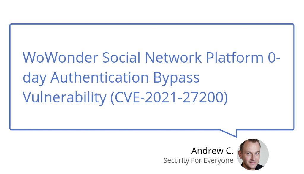 secforeveryone's tweet image. How Did We Detect Wowonder Social Network Platform Authentication Bypass Vulnerability?

Read more 👉 securityforeveryone.com/blog/wowonder-…

#securityforeveryone #cybersecurity #CVE202127200