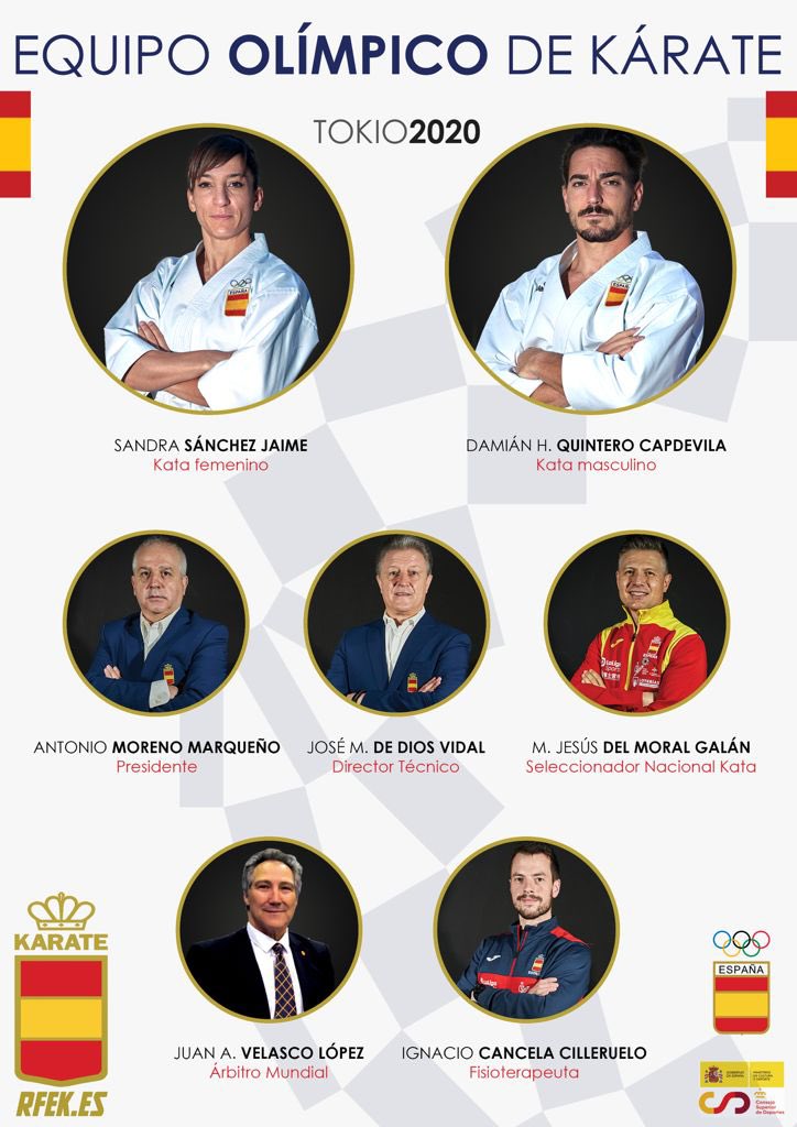 RFEKarate's tweet image. 1️⃣0️⃣días para que empiecen los JJOO y algo más de 2️⃣0️⃣para que comience el karate. 🥋 
✈️Nuestra delegación viajará a Tokio 🇯🇵 a vivir una experiencia única, ¡mucha suerte!
#RoadToTokyo
@amarqueomor @deportegob @COE_es @EFEdeportes @MarcaTMF @diarioas @diariosports @deportes_rtve