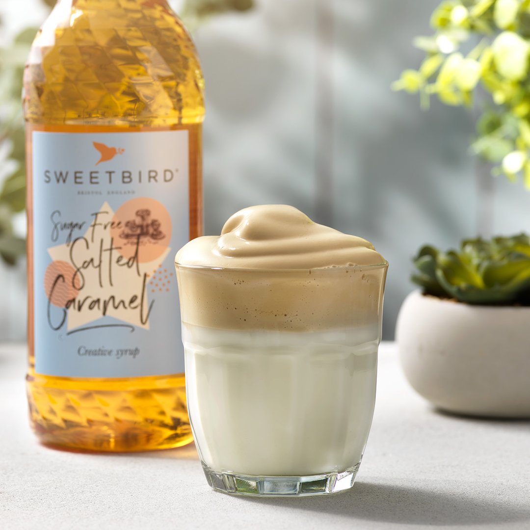 helloSweetbird's tweet image. Big love to all our customers in Korea, and for the inspiration behind our take on dalgona coffee. Made with Bristol made sugar-free Salted Caramel syrup added to @Blendtec cold foam with instant coffee, this is a light and fluffy version of the Korean classic. #dalgona