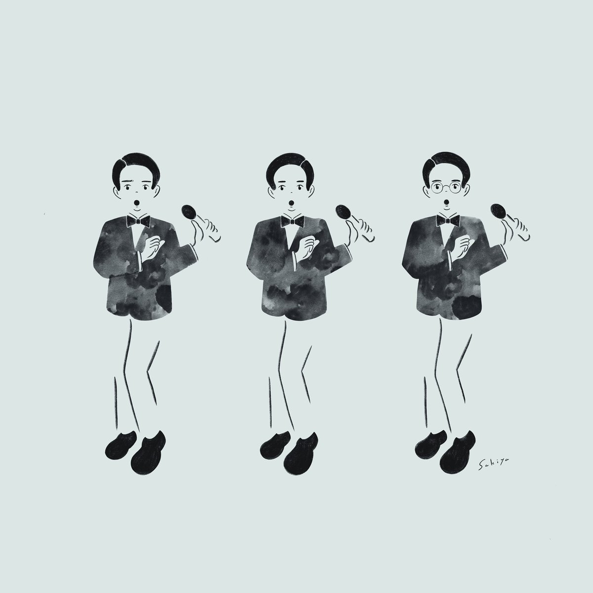 kitamurasakiya's tweet photo. 「プカプカ」って曲を
ふんわりお題にして、
普段使わないブラシや描き方を
試して遊んでみました。楽しい♪

#イラスト 
#イラストレーション
#illustration https://t.co/QKiPUV65yt