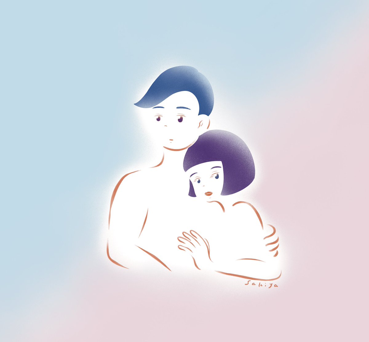 kitamurasakiya's tweet photo. 「プカプカ」って曲を
ふんわりお題にして、
普段使わないブラシや描き方を
試して遊んでみました。楽しい♪

#イラスト 
#イラストレーション
#illustration https://t.co/QKiPUV65yt