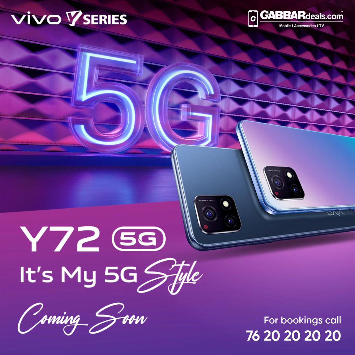 GabbarDeals's tweet image. Powerful performance meets unique style!​
The power-packed #vivoY72 is launching soon!​

Watch this space for more.​
#itsmy5gstyle

To know more stay tuned with Gabbardeals.com
#vivo #vivoindia #Gabbardeals
