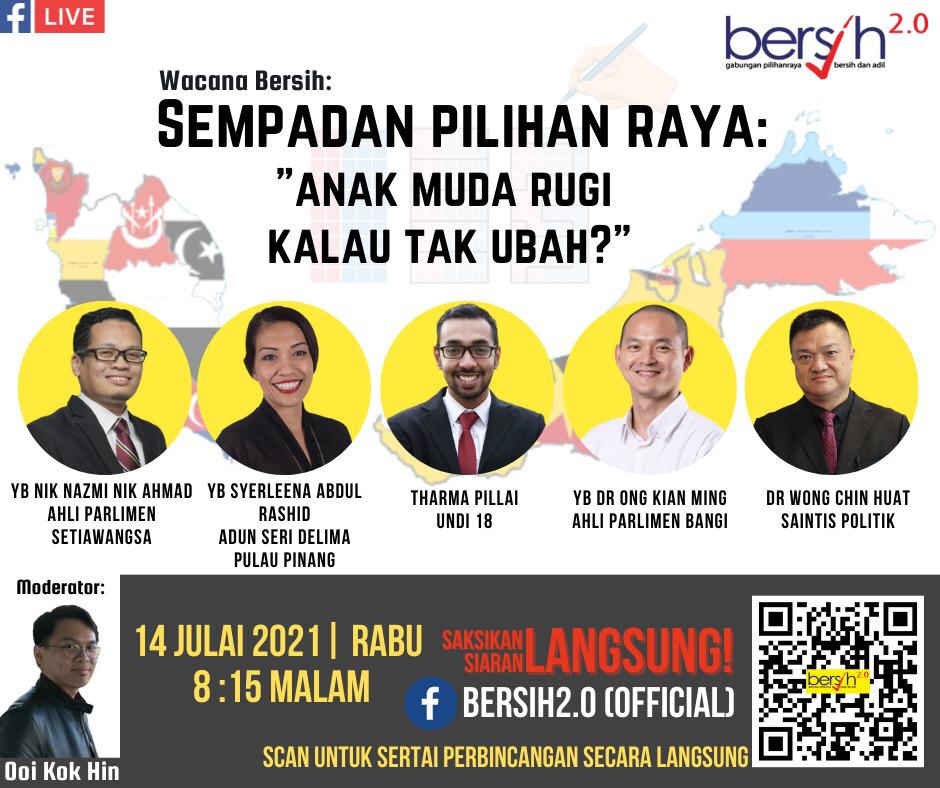 bersihofficial's tweet photo. Isu sempadan pilihan raya yang tidak adil adalah perkara yang tidak asing lagi di Malaysia. Namun apa kesan kpd pengundi muda terutama di bandar? 
 
Saksikan perbincangan Facebook BERSIH 2.0: 
https://t.co/YHMyBCFjq6

@TharmaPillai @imokman @niknazmi @chinhuatw @syerleena https://t.co/uONtF67o9B