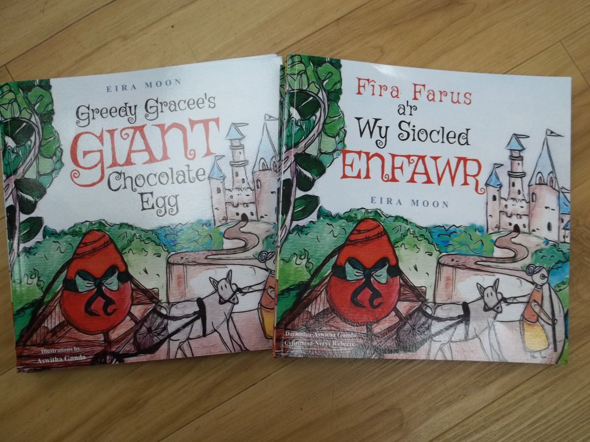 We are the proud stockists of 'Greedy Gracee's Giant Chocolate Egg' by #EiraMoon, in both english or #Welsh  'Fira Farus a'r Wy Siocled Enfawr' #Haverfordwest #Hwlffordd #Pembrokeshire #SirBenfro