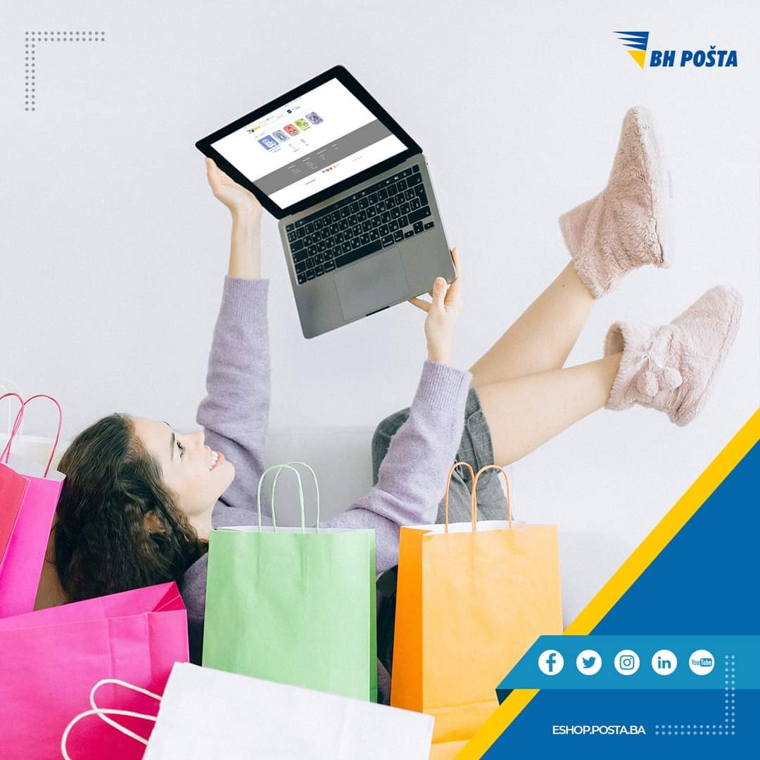 BhPosta's tweet photo. Iz svoga doma, sa par klikova, naručite i platite sve što Vam treba!

Kupovina na eShopu-u BH pošte je usluga koja ne zahtjeva izlazak iz kuće, a nudi veliku paletu proizvoda. Sve proizvode pogledajte na linku: https://t.co/K5ShlzQrtF

Mi smo tu za Vas! https://t.co/ONCmzib2ql