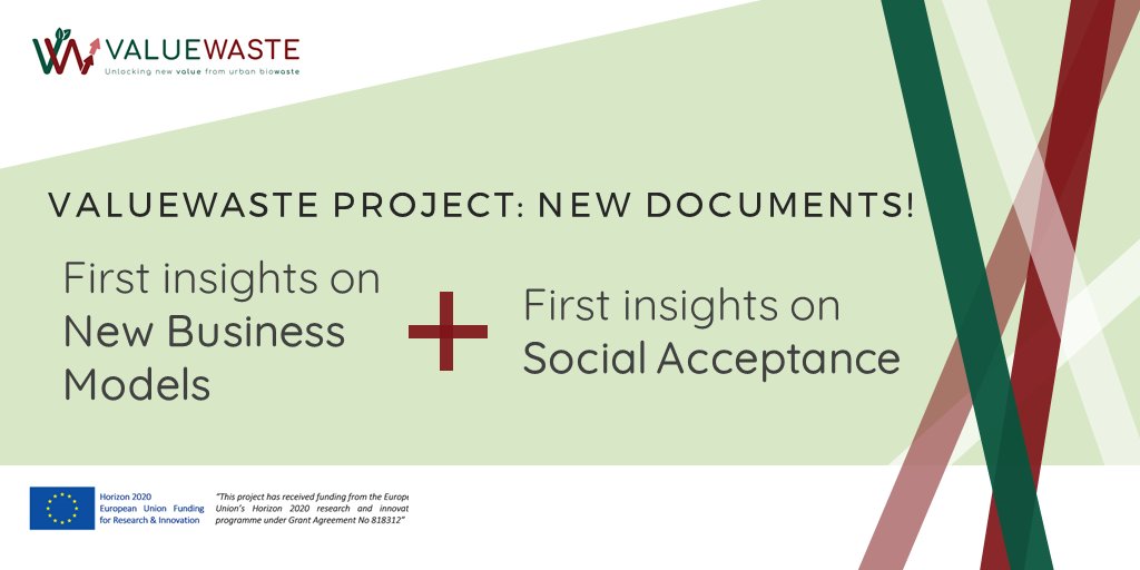 📣 New #VALUEWASTE dissemination materials available!

-1st insights on #NewBusinessModels
-1st insights on #SocialAcceptance

📃 Check out the new documents ➡️ 
 valuewaste.eu/available-mate…