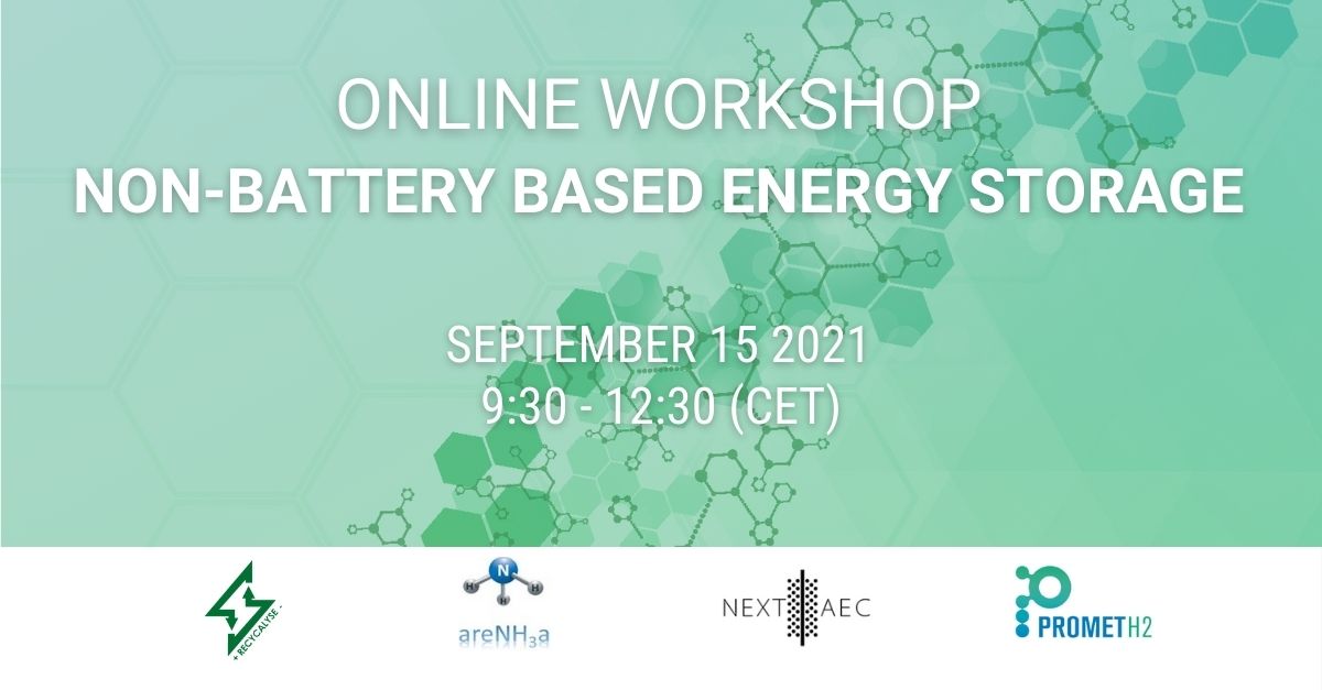 recycalyse's tweet photo. 🙋Registration to our online joint #workshop in Non-Battery Based Energy Storage together is now opened!
🗓️15 September
⏰09:30-12:30(CET)
🔋 The session will count on the participation of @Arenha_H2020 #PROMETH2 and @NextAec
Register now for free 👉https://t.co/beiTZCSQjB https://t.co/BL4hDTeJwK
